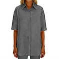 thumbnail image 2 of Mifsaly Short Sleeve Button Down Shirt Women Linen Tops Elegant Dressy Casual Work Blouses Lightweight Comfortable Everyday Officewear M, 2 of 9