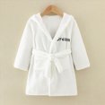 thumbnail image 2 of NOLDARES Boys Girls Robe Fleece Hooded Soft Toddler Bathrobe Cute Boys Bathrobe Fuzzy Plush Robes for Kids,WH1,5-6 Y, 2 of 4