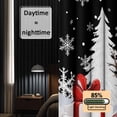 thumbnail image 3 of Black Plaid Christmas Blackout Curtains for Bedroom/Living Room, Pinch Pleated Black Out Curtains, Snowman Gifts Xmas Tree Winter Snowflake Room Darkening Window Drapes with Hooks 2 Panels, 39"x70", 3 of 8