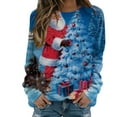 thumbnail image 1 of Chandail en Molleton de Noël pour Femmes Col Rond Pull Chaud Manches Longues Cardigan Imprimé Mode Pull Mi-Long Veste de Vacances Xmas, 1 of 4