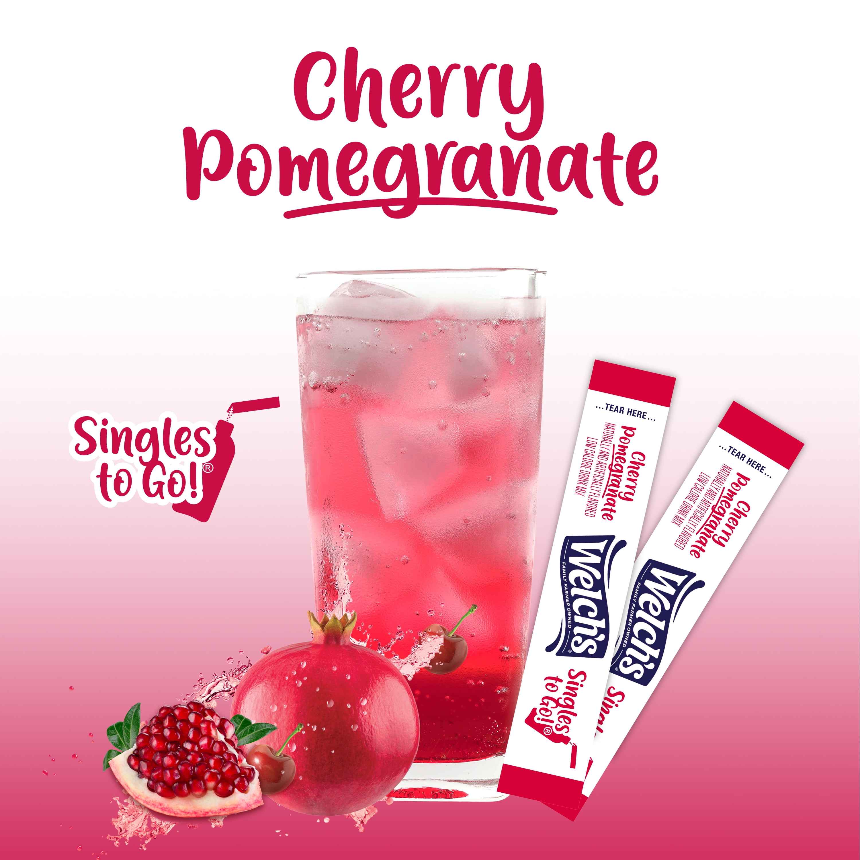 Welch's Zero Sugar Variety Pack Singles to Go Powdered Drink Mix, Grape, Passion Fruit, Strawberry Peach, Cherry Pomegranate, 30 Count Packets