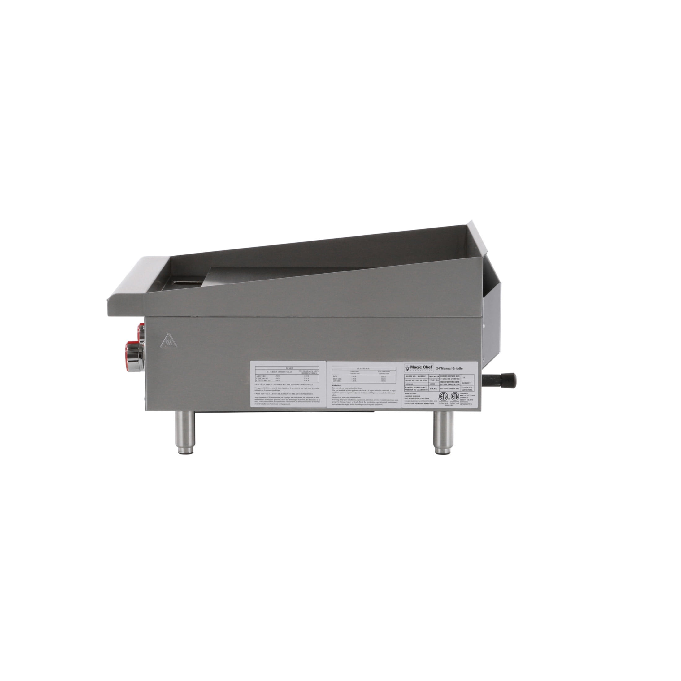 Magic Chef Commercial 24 in. Commercial Natural Gas Manual Countertop Griddle in Stainless Steel in Stainless Steel