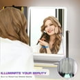 thumbnail image 6 of Gurexl RGB Makeup Vanity Table Set with Wireless Charging, LED Lights, USB Ports, White, 6 of 8