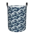 thumbnail image 1 of Fotbe A Japanese Great Wave Cesto de Ropa con Asas, Cesto Impermeable de Gran Capacidad, Bolsa de Lavado para Dormitorio, Cesto de Ropa con Ruedas y Asas-Small, 1 of 6