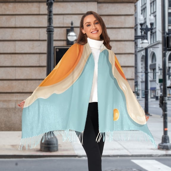 Fried Eggs Winter Scarf for Women Fashion Warm Long Soft Blanket Scarves Gifts