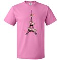 thumbnail image 3 of Inktastic Eiffel Tower in Paris with Flowers and Pink Banner T-Shirt, 3 of 5