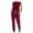 Wine, variant on Bigersell Curvy Bootcut Jumpsuits for Women Jumpsuit Fashion Women's Solid Color Sleeveless Drawstring Jumpsuit Wide Leg Jumpsuits for Ladies