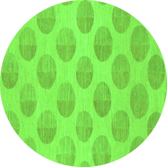 Ahgly Company Indoor Round Solid Green Modern Area Rugs, 8' Round