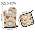 thumbnail image 2 of Yayeee Oven Mitts and Pot Holder Set of 4 Heat Resistant Kitchen Gloves Baking Hot Pad, Fall Mug Pattern, 2 of 5