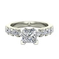 thumbnail image 4 of 1.00 Carat Princess Cut 18K White Gold Solitaire Diamond Engagement Ring 0.50 CT (G,SI), 4 of 5