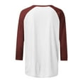 thumbnail image 5 of 3 4 Length Sleeve Womens Baseball Tops Green and White Raglan Tshirt Three Quarter Sleeve Casual Style Tees, 5 of 7
