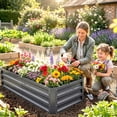 thumbnail image 2 of Outsunny 4' x 2' x 1' Raised Garden Bed, Galvanized Planter Box Light Grey, 2 of 10