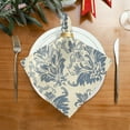 thumbnail image 2 of Satin Native Fab Cotton Dinner Napkin Elegant Blue Damask Pattern Reusable, 2 of 8