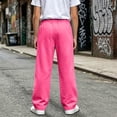 thumbnail image 5 of Falkdiz Warm Sweatpants for Girls Winter Straight Leg Pockets Loose Pantalones Outdoor Trendy Relaxed fit Elastic Waist Girls Pants Open Bottom , Hot Pink , Size: 12-13 Years, 5 of 8