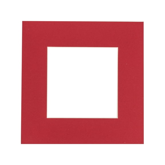 Deep Red Acid Free 20x20 Picture Frame Mats with White Core Bevel Cut for 8x8 Pictures - Fits 20x20