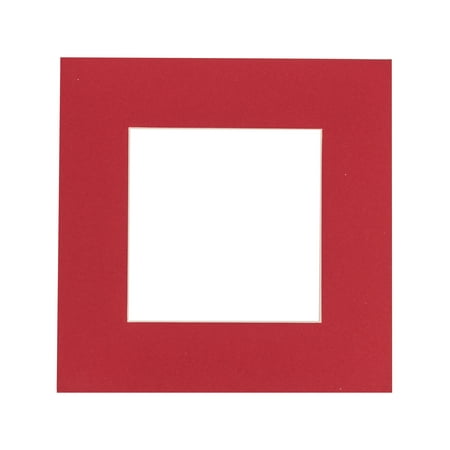 

Deep Red Acid Free 16x16 Picture Frame Mats with White Core Bevel Cut for 12x12 Pictures - Fits