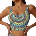 thumbnail image 1 of Balery Round Mandala1 Sujetadores deportivos con espalda cruzada para mujer, acolchados, sin costuras, de alto impacto, ideales para yoga, gimnasio, entrenamiento y fitness.-X-Large, 1 of 8