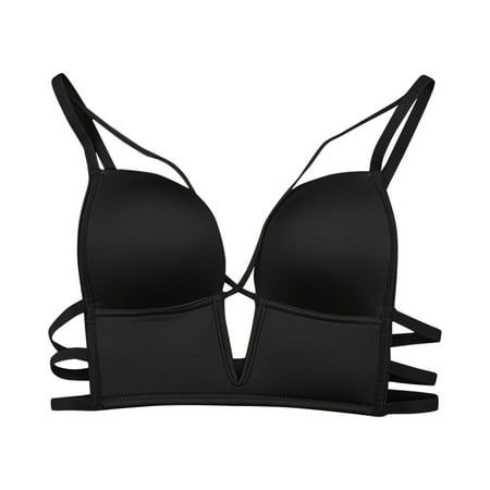 

CAICJ98 Lingerie for Women Womens Fashion Bra Breathable Sweat Absorbing Anti Light Adjustment Underwear Underwire Padded Bras for (Black XL)