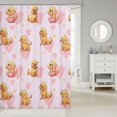 thumbnail image 2 of Puppy Dog Shower Curtain 84x72 inch,Golden Retriever Bathroom Curtain for Bathtubs,Cartoon Dogs Fabric Shower Curtain Set,Watercolor Pink Waterproof Bathroom Curtains, 2 of 6