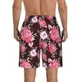 thumbnail image 3 of Yiaed Rose Flowers Print Men's Swim Trunks with Lining Quick Dry Sports Shorts Beach Shorts Boardshorts-Medium, 3 of 5