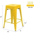 thumbnail image 3 of JUMMICO 24 Inches Metal Bar Stools  Barstools Stackable High Backless Stools Vintage Indoor Outdoor Stackable Kitchen Stools Set of 4 (Yellow), 3 of 13