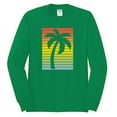 thumbnail image 2 of Tropical Palm Tree Silhouette | Mens Pop Culture Long Sleeve T-Shirt, Kelly, Small, 2 of 4
