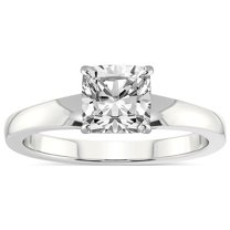 4 Carat IGI Certified Cushion Shape Lab Grown Diamond Engagement Ring | 14K White Gold | Arielle Solitaire Diamond Ring | FG-VS1-VS2 Quality Friendly Diamonds
