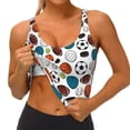 thumbnail image 4 of Haiem Color Balls Pattern Womens Sports Bra - U Neck Padded Low Impact Yoga Bra Workout Crop Top Gym Moisture-Wicking Workout Vest -X-Large, 4 of 9