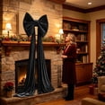 thumbnail image 6 of Large Velvet Christmas Bows (70.87 in) — Giant Bows for Christmas Tree Topper,Wreaths,Mantle,Front Door,Porch & Wedding Decoration,Black, 6 of 6