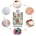 thumbnail image 6 of Yayeee 2 Pack Qtip Holder Bathroom Cotton Swab Canister with Lid Clear Dispenser Set, Red Floral Pattern, 6 of 6