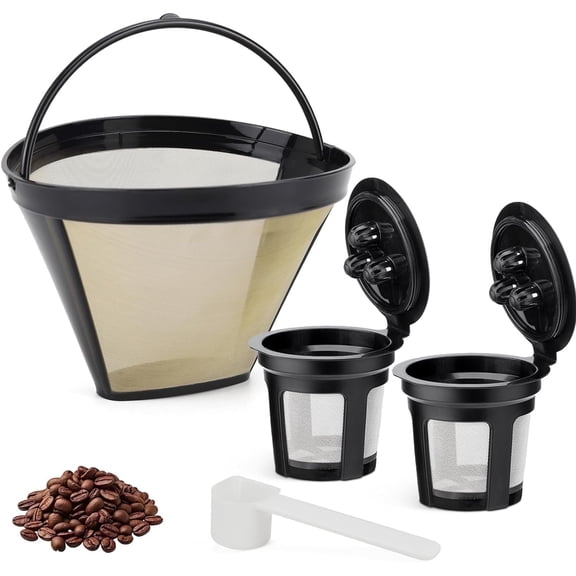 Ddluck Reusable Coffee Filter and K Cup Reusable Pod for Ninja Dual Brew Coffee Maker 3 pack