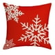thumbnail image 2 of Funda de almohada navideña | Cojín de sofá de lino | Decoración festiva en rojo y blanco (45 x 45 cm) | Diseño de copos de nieve y adornos navideños para decoración de temporada, 2 of 6