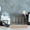 thumbnail image 5 of Golden Dangle Earring Wooden Display Stands 22x5x9cm Iron Bar Wooden Base Jewelry Display Rack with 12Pcs Plastic Earring Display Hangers Tabletop Earring Bracelet Storage Rack Mixed ColorDIY, 5 of 5