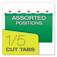 thumbnail image 5 of Colored Reinforced Hanging Folders, Legal Size, 1/5-Cut Tab, Bright Green, 25/box | Bundle of 5 Boxes, 5 of 7