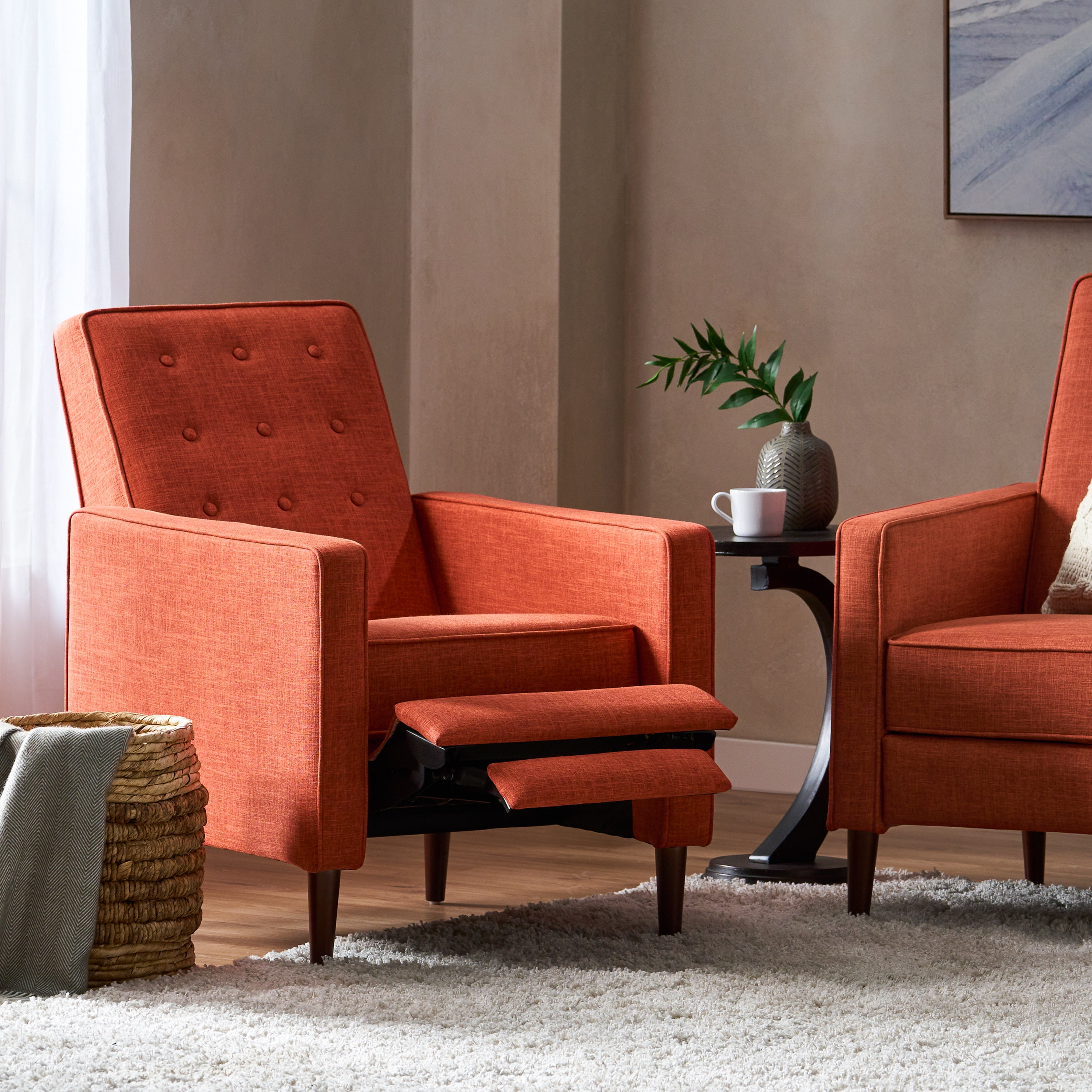 GDF Studio Birch Recliner, Muted Orange