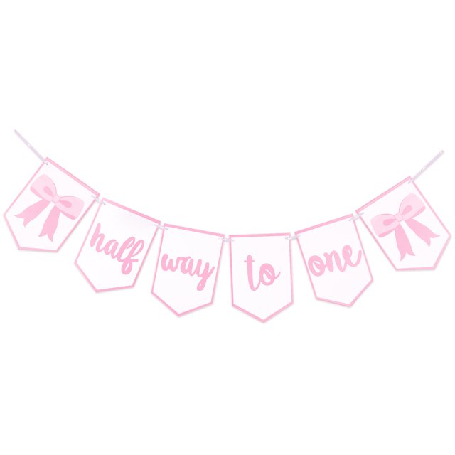 Adornos de cumpleaños con diseño de Dokuna Half Way to One, color rosa