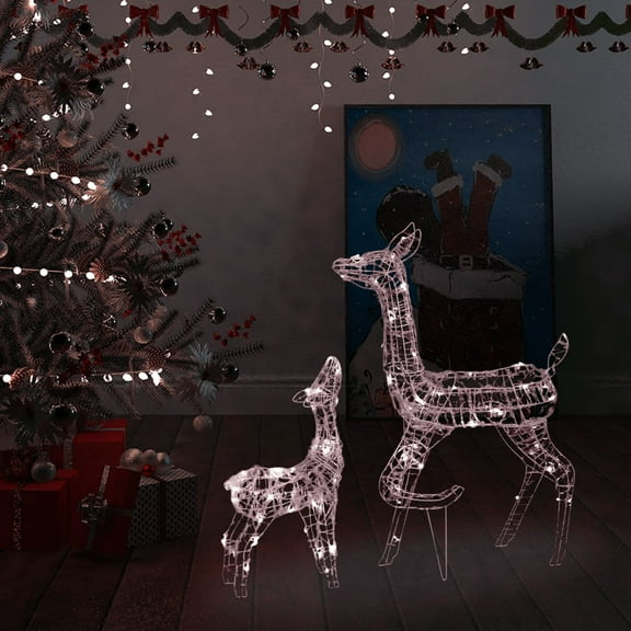vidaXL Christmas Decoration Reindeer Family Lighting Acrylic with 160 LEDs