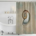 thumbnail image 3 of Ocean Conch Shower Curtain, Waterproof Shower Curtains for Bathroom, Vintage Coastal Underwater Creature Khaki Washable Fabric Bathtub Curtain Set Bath Decor with 12 Hooks Long 72"x84", 3 of 8
