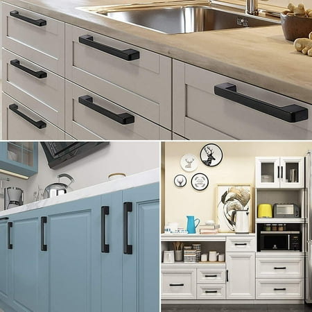 Black Cabinet Pulls 3 Inch Square Handle Drawer Pull 10 Pack Modern Hardware For Kitchen And Bathroom Cabinets Zinc Alloy Hole Centers Canada Square Cabinet Handle Drawer Pull, Kitchen Drawer Pulls Black And White