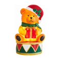 Window Height Bookcase Lighted Christmas Santa Bear Iron Ornament, Freestanding Metal Tabletop ...