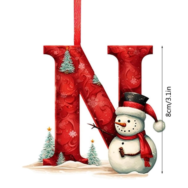 Adornos navideños colgantes con 26 letras para árbol de Navidad, personalizados, para hacer tú mismo.
