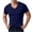 #Navy, variant on Fanshiluo Men's Deep V Neck Short Sleeve T-Shirt, Fitted Stretchy Daily Casual Shirt,Size:L,Big and Tall Men