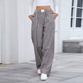 thumbnail image 2 of Bovemsi Wide Leg Pants Woman Women Striped Cotton Pajama Casual Plaid Trousers Beach Bottoms With Pockets Travel Pants, 2 of 9