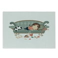 thumbnail image 1 of Kitten Cutting Board, Sleeping Young Girl with Her Cat at Sofa Coffee Cookies Book and Candy Pastel Colors, Decorative Tempered Glass Cutting and Serving Board, Small Size, Multicolor, by Ambesonne, 1 of 1