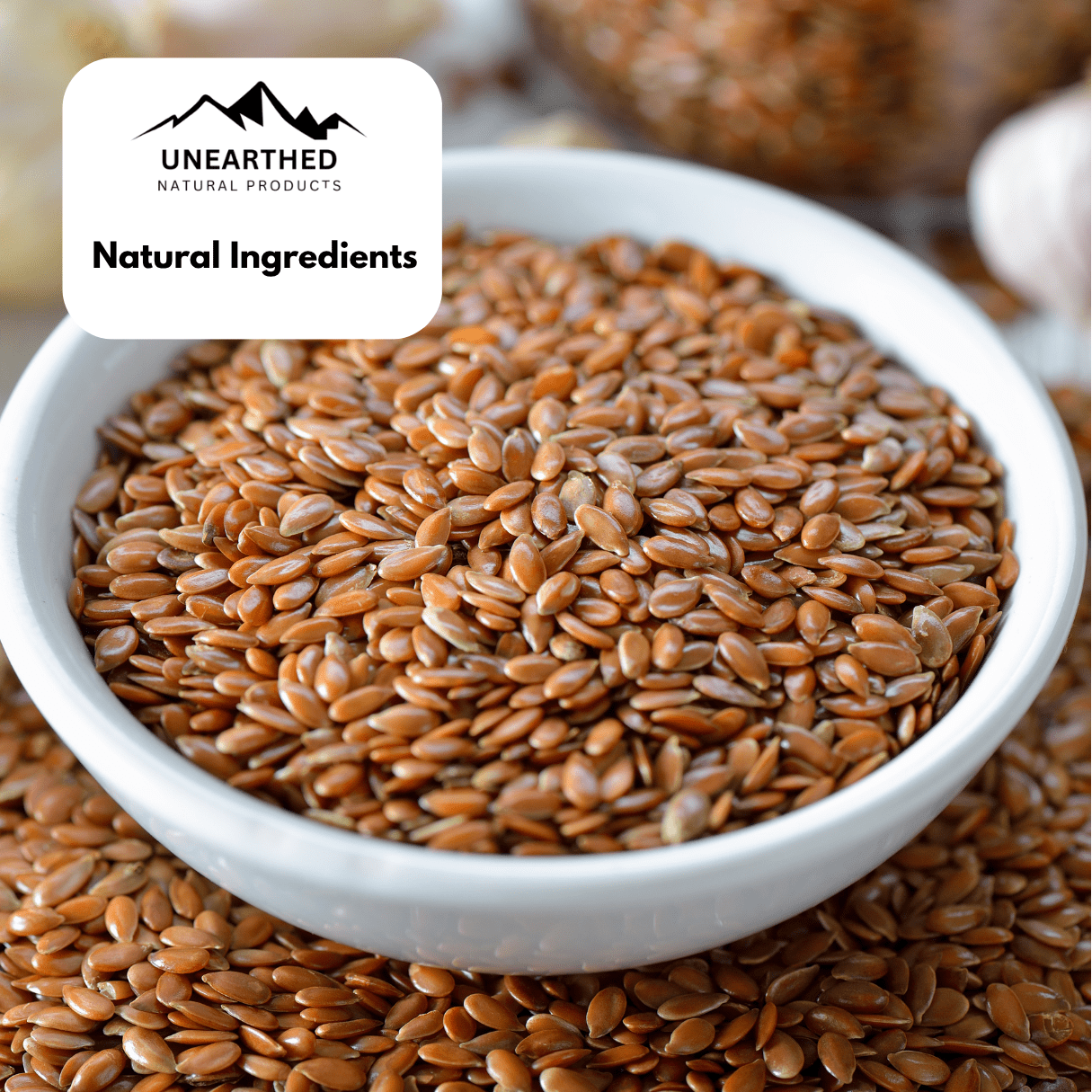 Unearthed Whole Flax Seed - 50 lbs, Plant-Based Protein, Gluten-Free, Non-GMO, Kosher, Vegan, Raw Seeds, Rich in Omega-3,  Great for Baking, Topping, Smoothies & Beverages