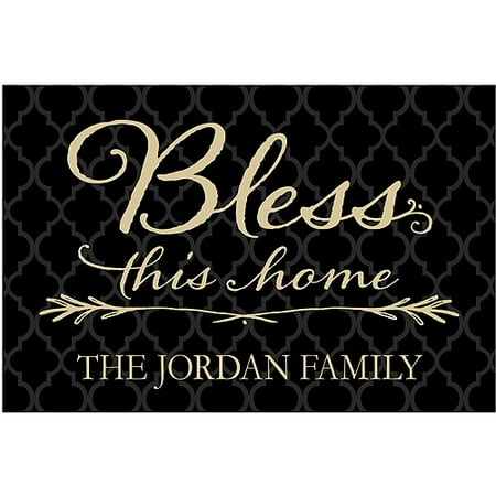 Rectangle Bless This Home Personalized Doormat