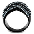 thumbnail image 3 of IP Black(Ion Plating) Stainless Steel Ring with Top Grade Crystal in Montana for Women Montana Stone Color Style TK2352 Size 9, 3 of 4