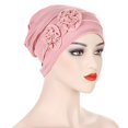 thumbnail image 4 of Hauaitttt Flower Head Hat Cap Ethnic Bohemian Floral Hair Cover Wrap Turban Headwear Turban Cap Pleated Hat Hair Bands for Sports Womens Sweat Bands Headbands for Workouts Hair Headband Headbands, 4 of 8