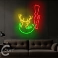 thumbnail image 3 of C-CRAFT Forest Deer Hunting Neon Led Light Up 38 inch for Deer Hunter Home Bedroom Wall Decor, 3 of 5