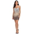 thumbnail image 5 of PrettyGuide Womens Sexy Sparkly Sequin Party Club Dress Adjustable Spaghetti Strap Shimmer Bodycon Mini Dress, 5 of 7